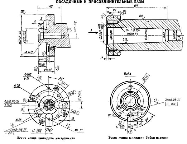 5С23П Посадочные і присоединительные базы зубострогального напівавтомату 5С23П